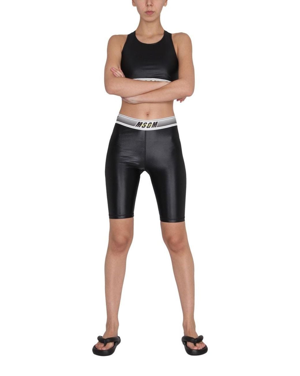 MSGM Black Activewear Top
