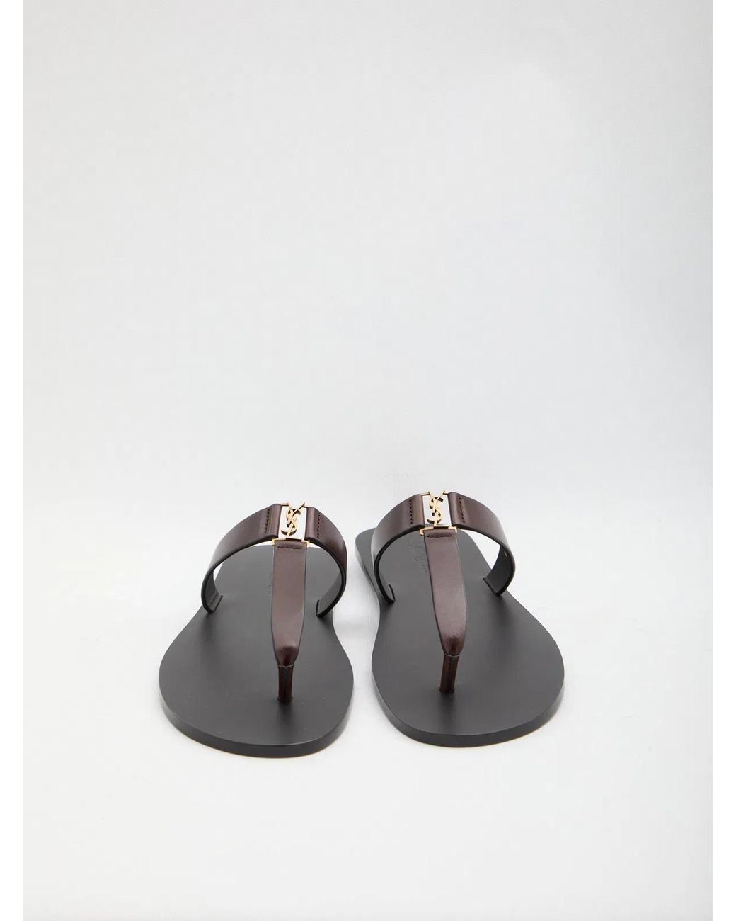 Saint Laurent Black Leather Flip-Flops for men