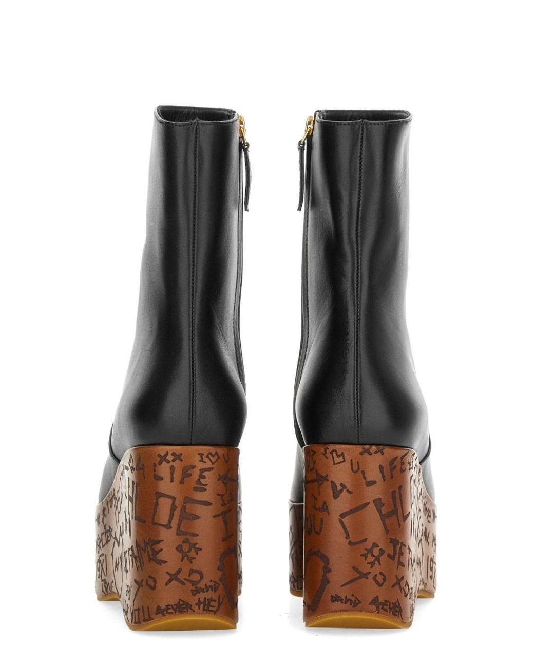 Chloé Black Maxime Wedge Booties