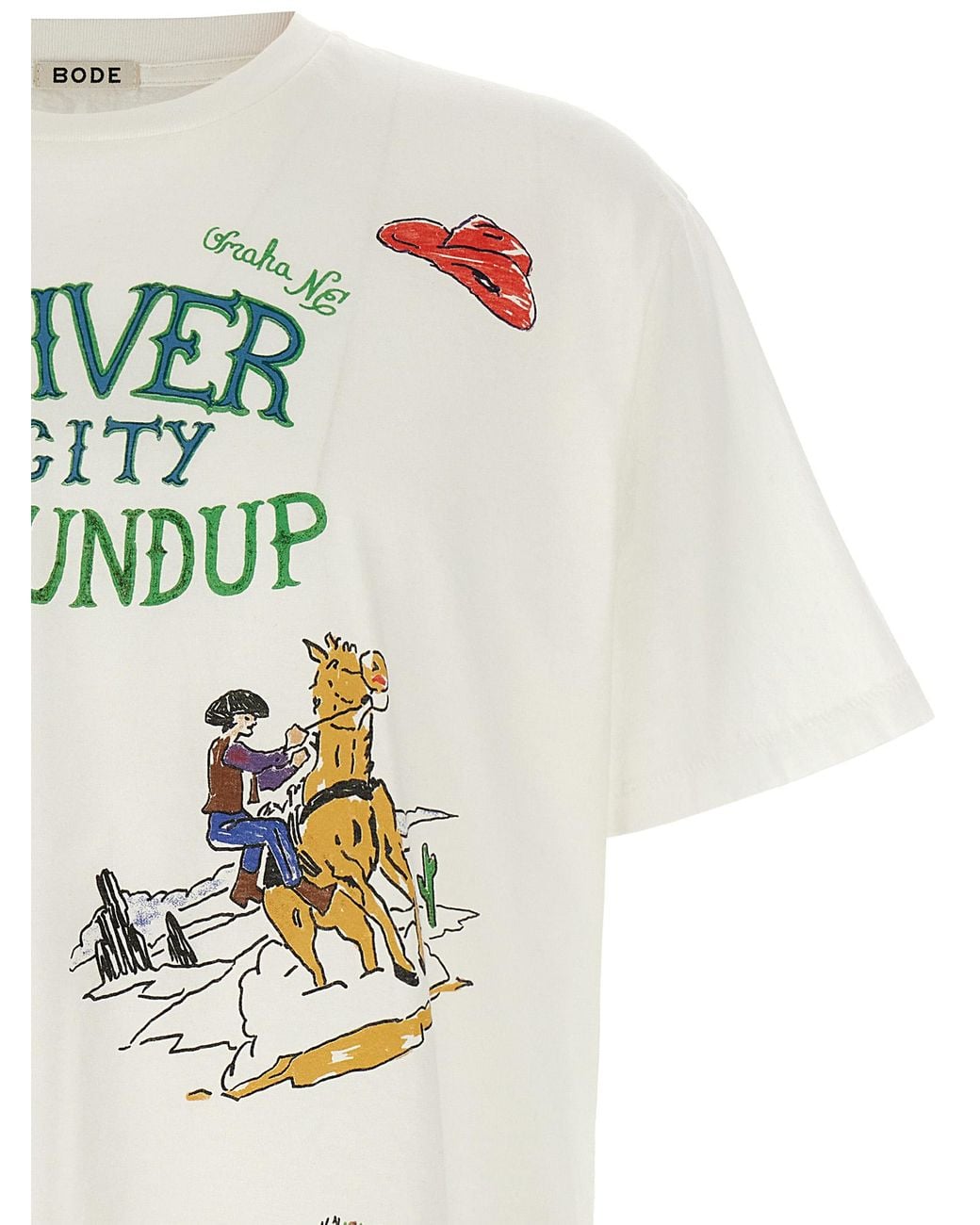 Bode White 'River City' T-Shirt for men