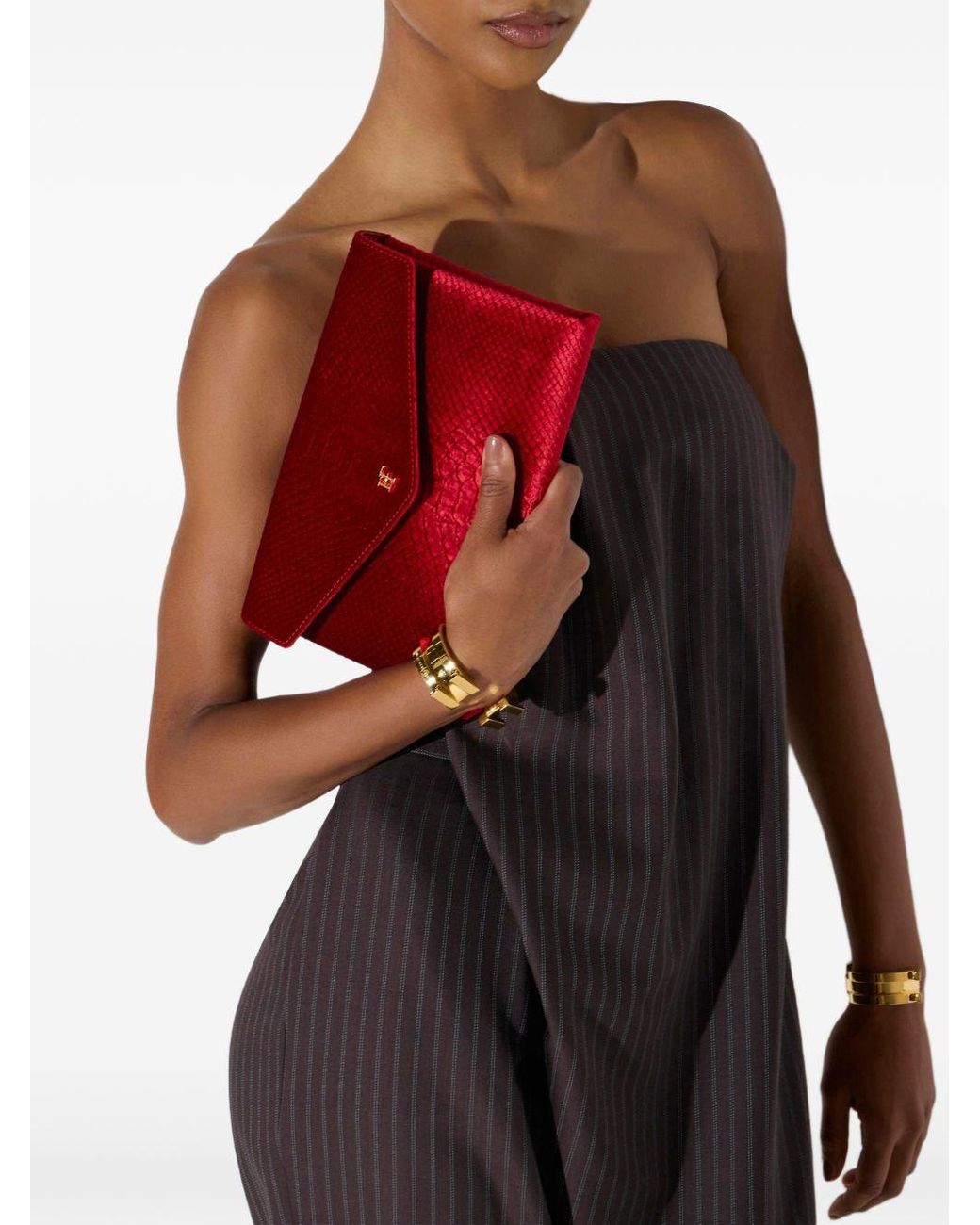 Elisabetta Franchi Red Flap Clutch