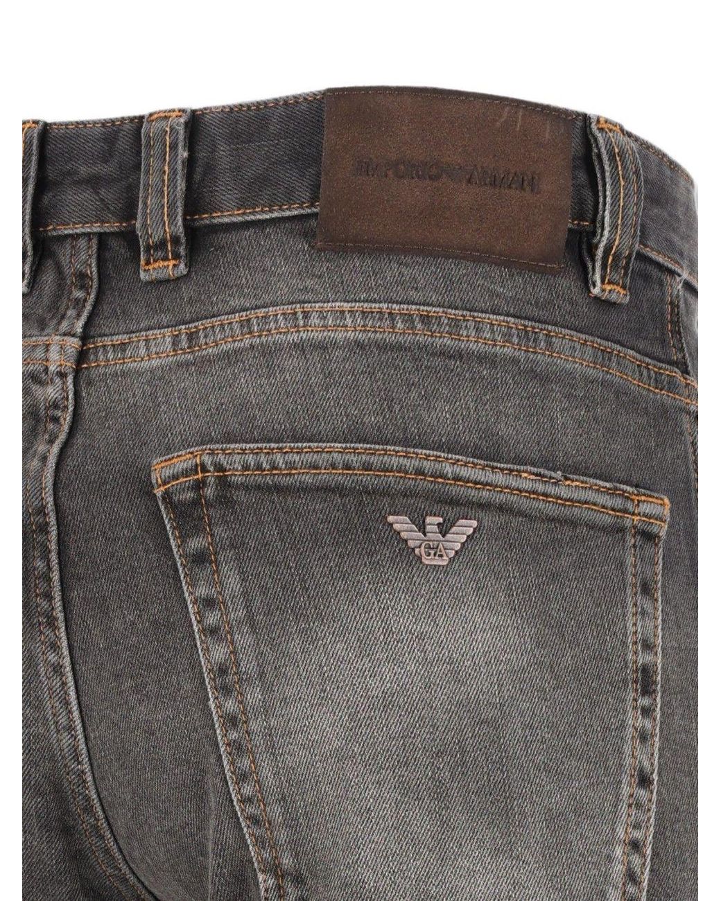 Emporio Armani Gray Denim Cotton Jeans for men
