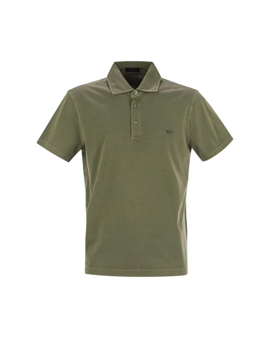 Fay Green Cotton Jersey Polo Shirt for men