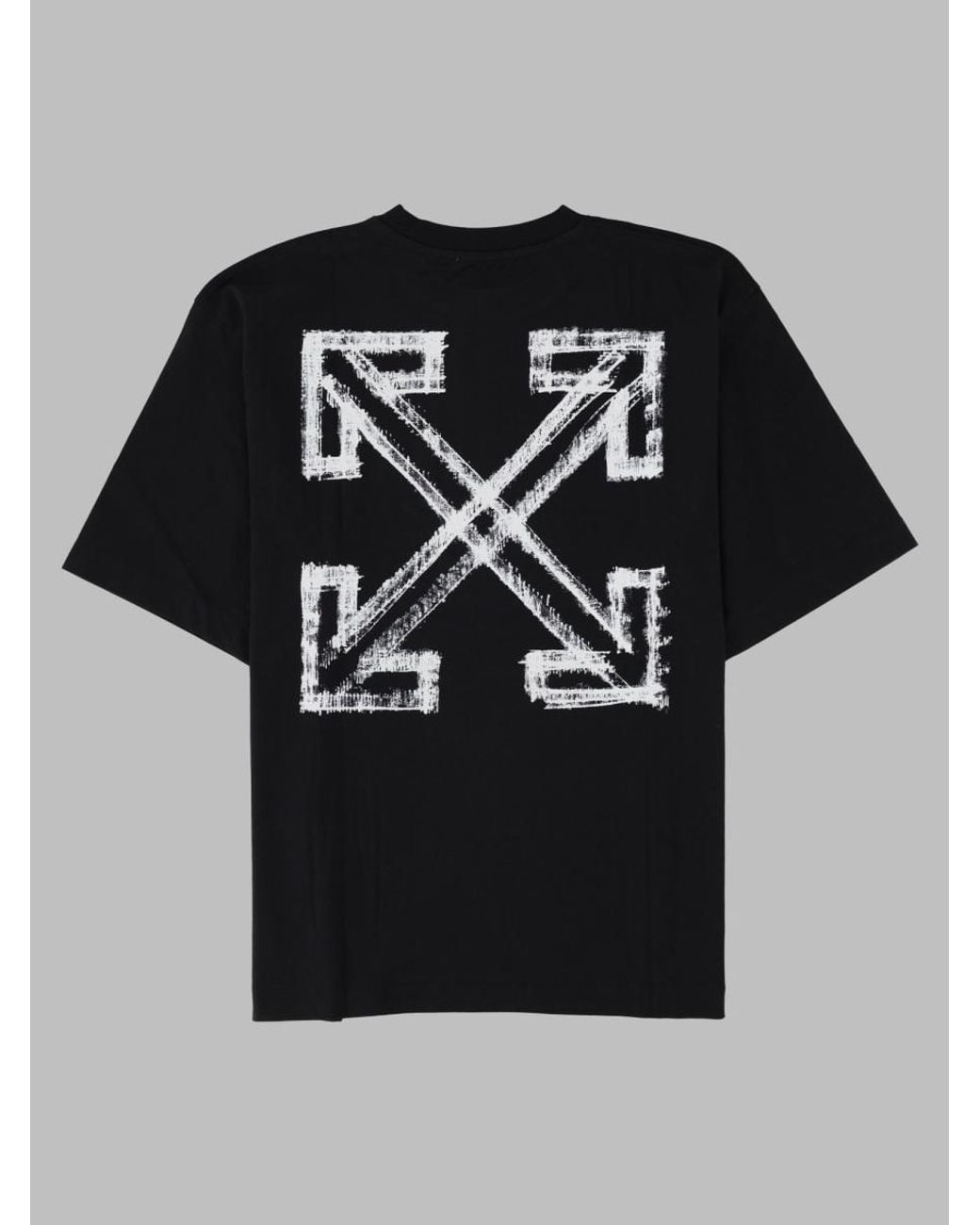 Off-White c/o Virgil Abloh Black Graphic Printed Cotton T-Shirt for men