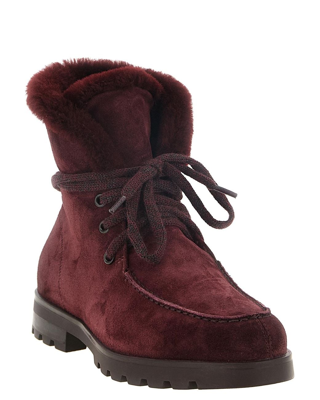 Santoni Red Suede Ankle Boots
