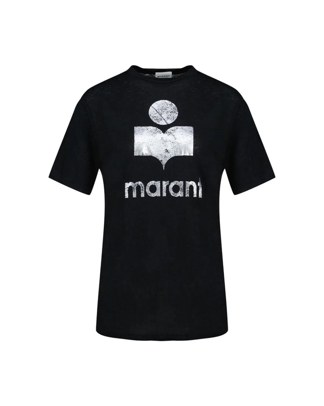 Isabel Marant Black Isabel Marant Etoile Zewel Logo Shortsleeve Linen Tshirt