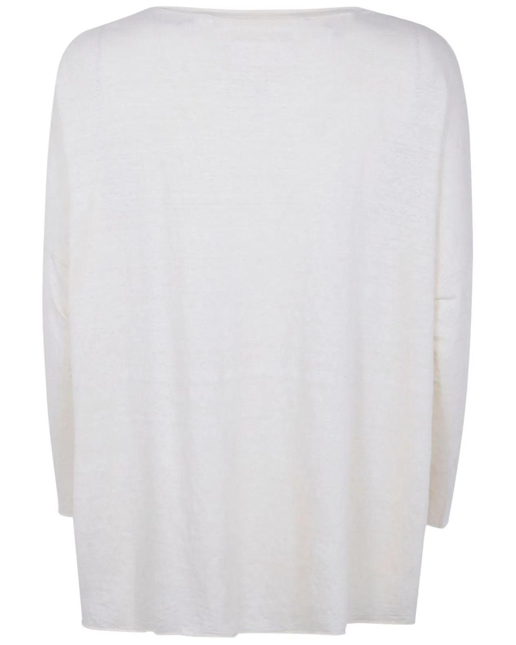 Labo.art White "Ata" Lieto Linen Round Neck Sweater
