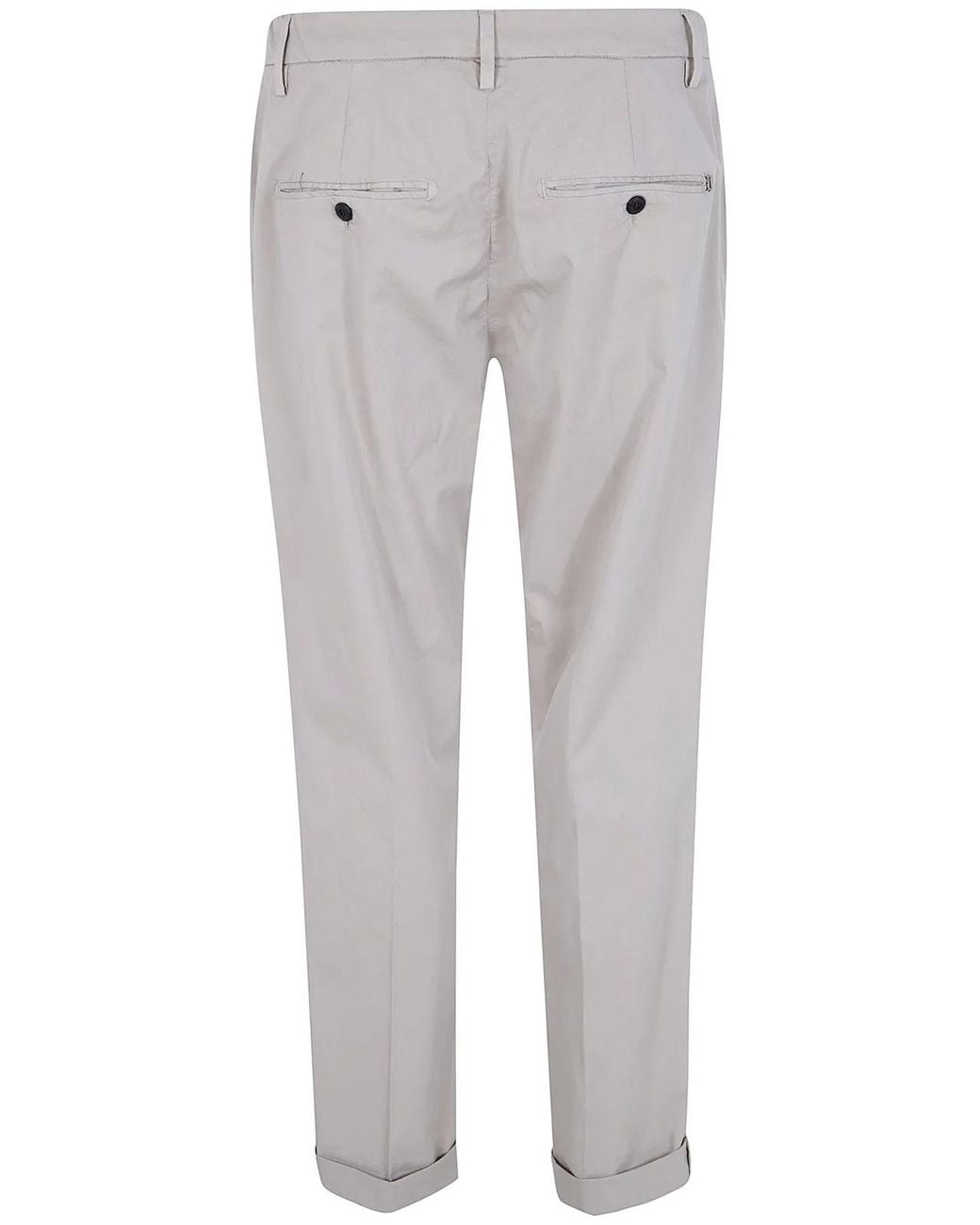 Dondup Gray Regular Chino Gaubert Relax Trousers for men