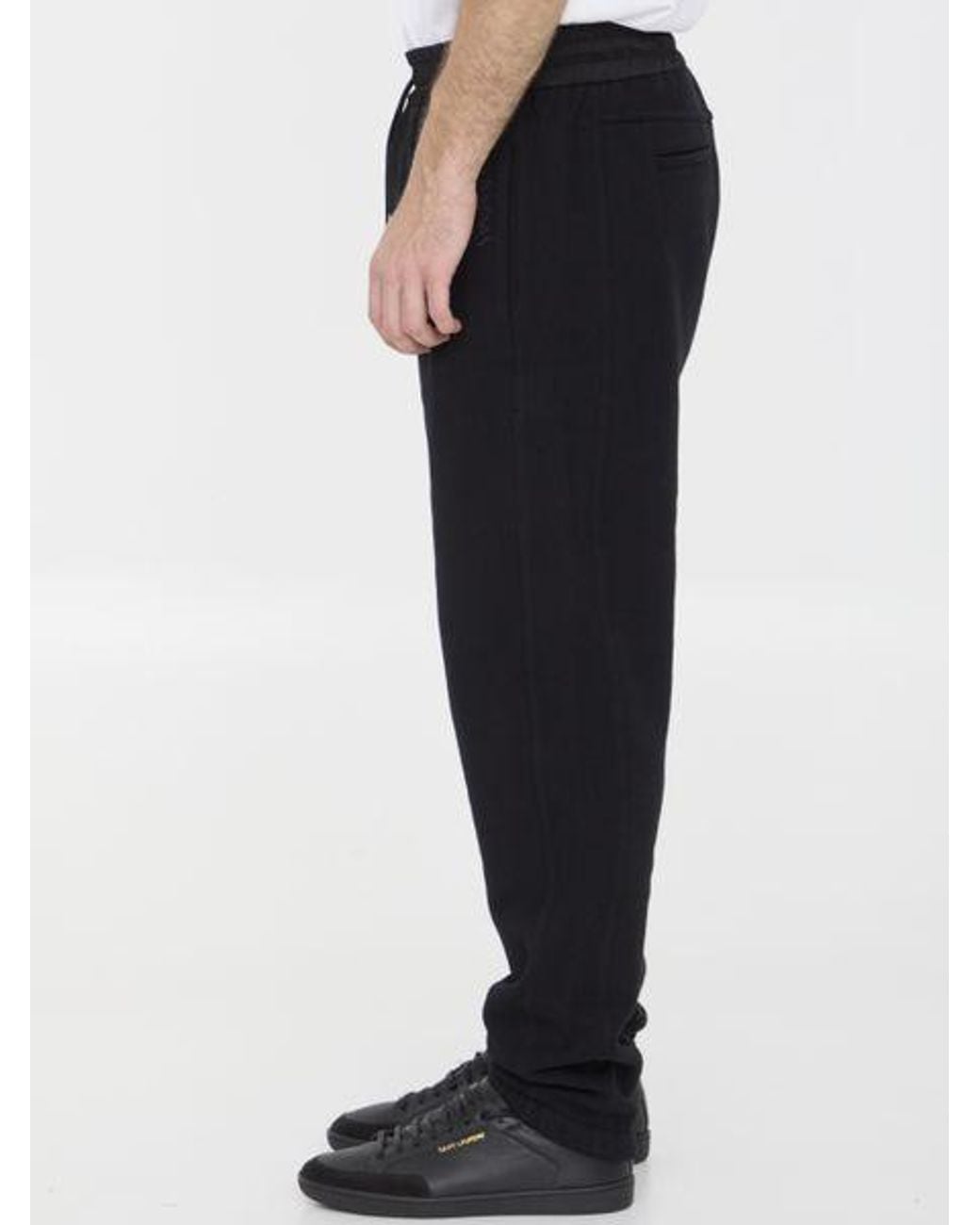 Saint Laurent Black Jogging Molleton Doux Gots for men