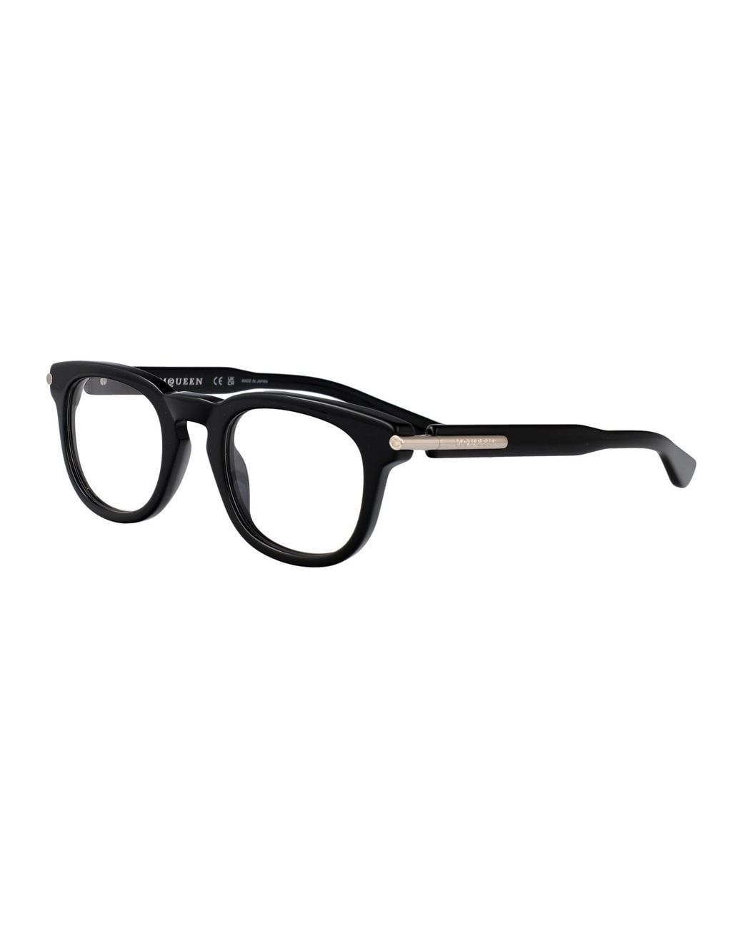 McQueen Black Transparent Recycled Acetate Glasses for men