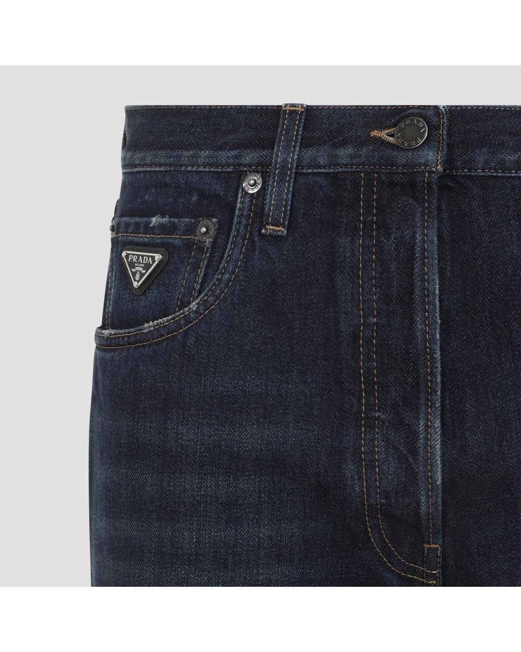 Prada Blue Cotton Jeans