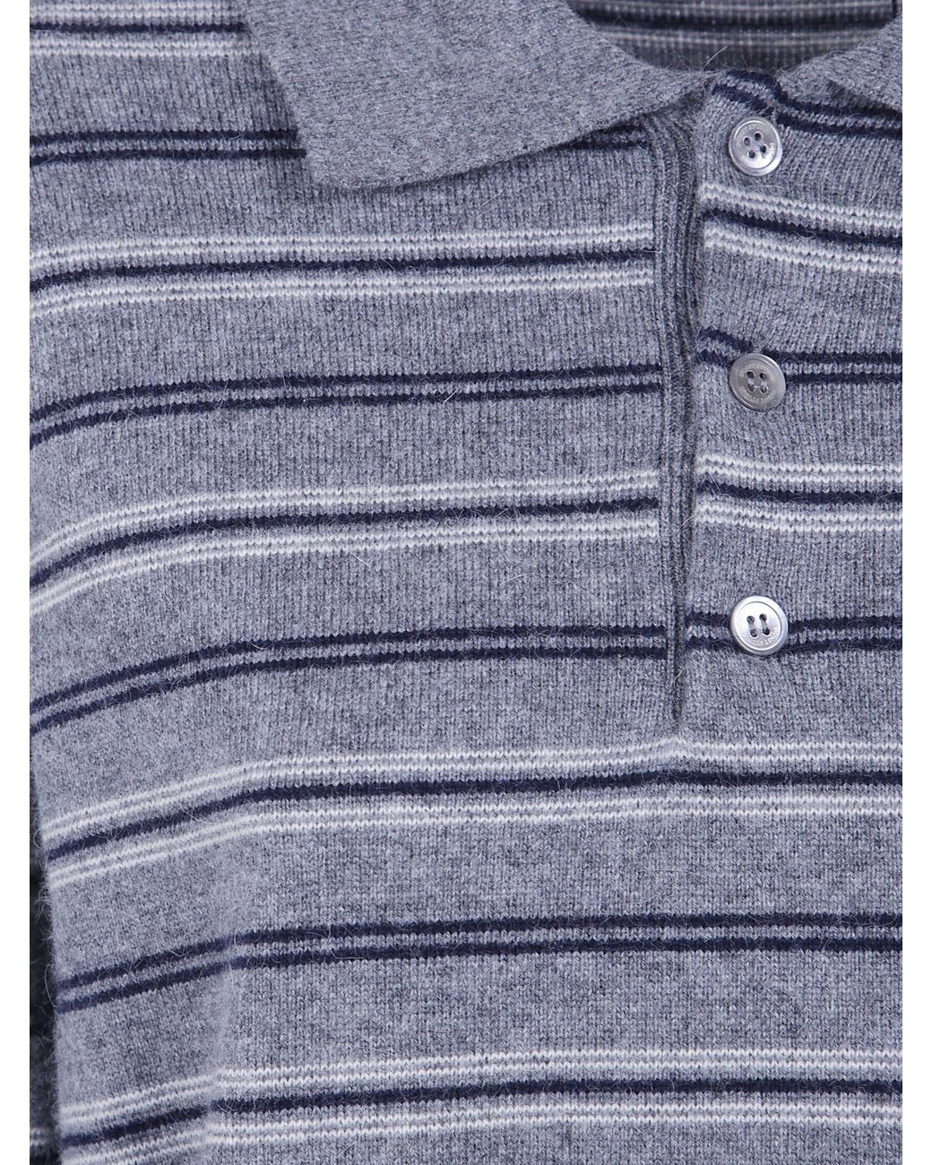 DUNST Blue Collared Striped Sweater