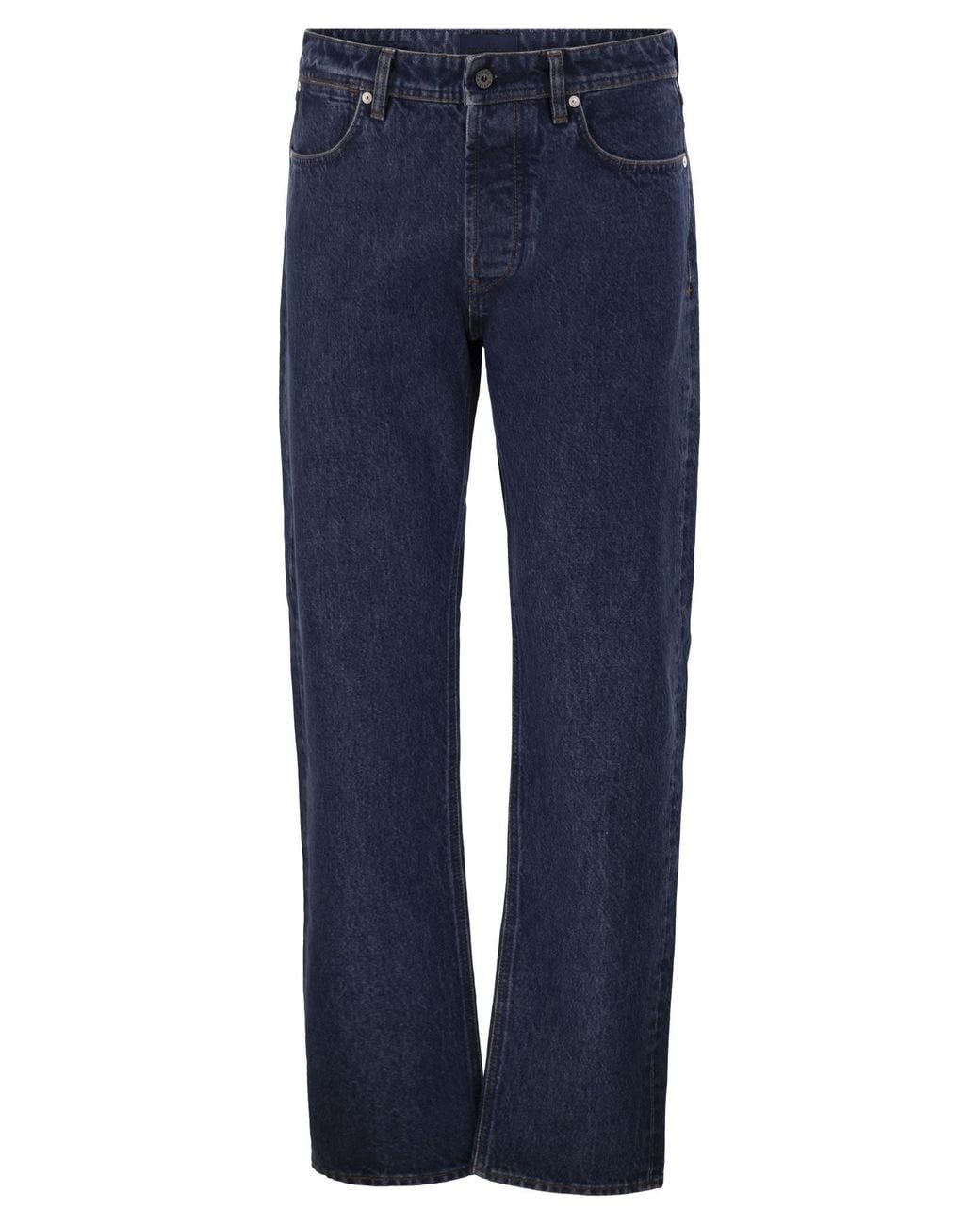 Stone Island Blue Straight-Leg Five-Pocket Cotton Jeans for men