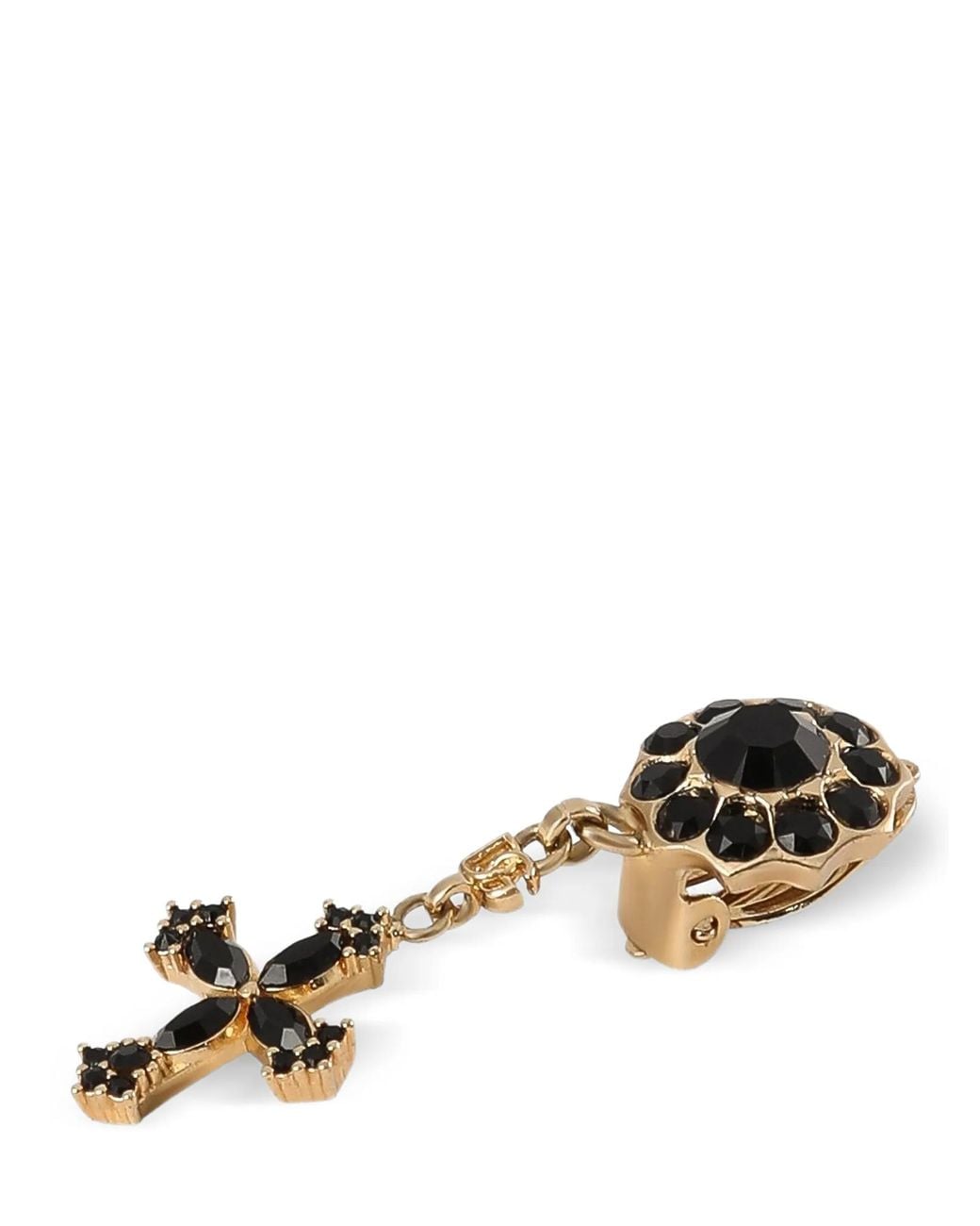 Dolce & Gabbana Black Dolce & Gabbana Cross Pendant Earrings