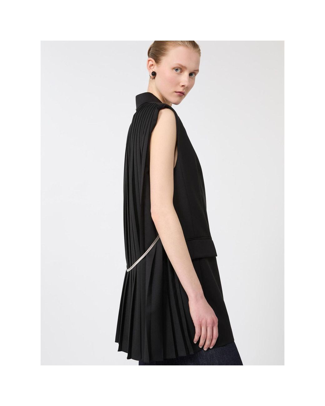 Max Mara Black Albero Virgin Wool Gilet