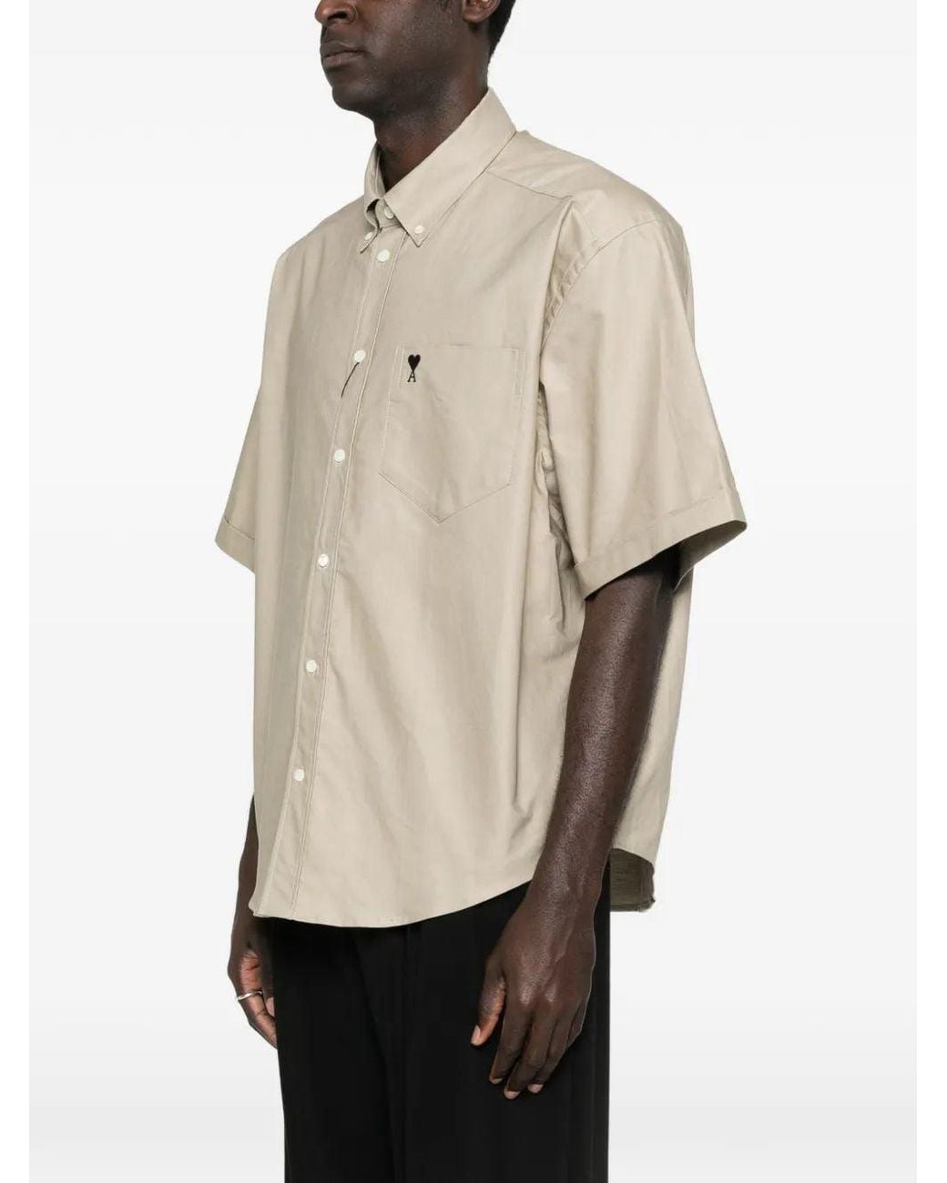 AMI White Boxy Shirt Ss for men