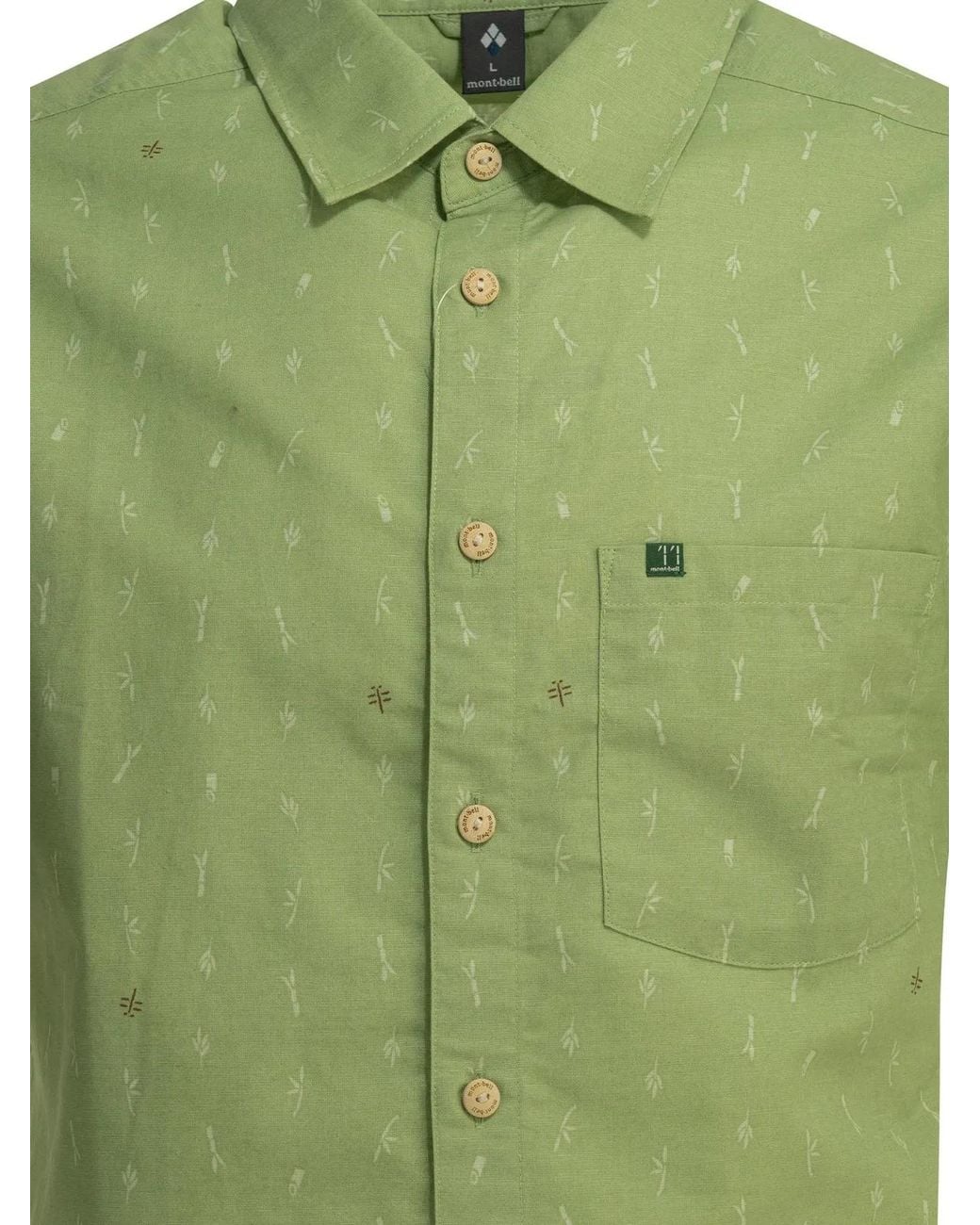 Montbell Green Cotton Bamboo Shirt for men