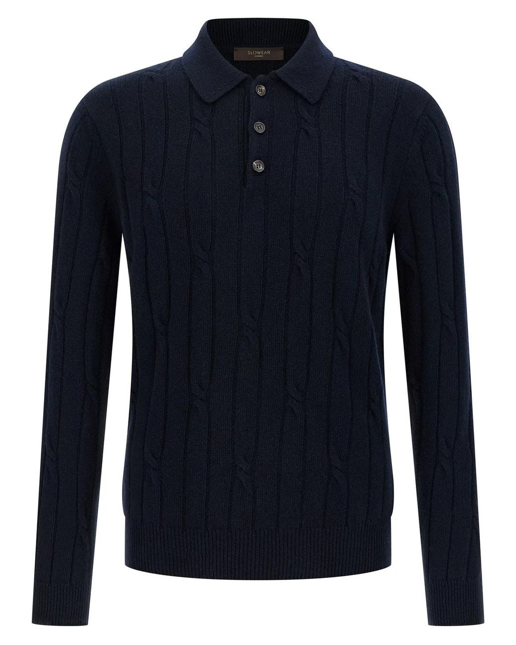 Zanone Blue Cashmere Polo Shirt for men