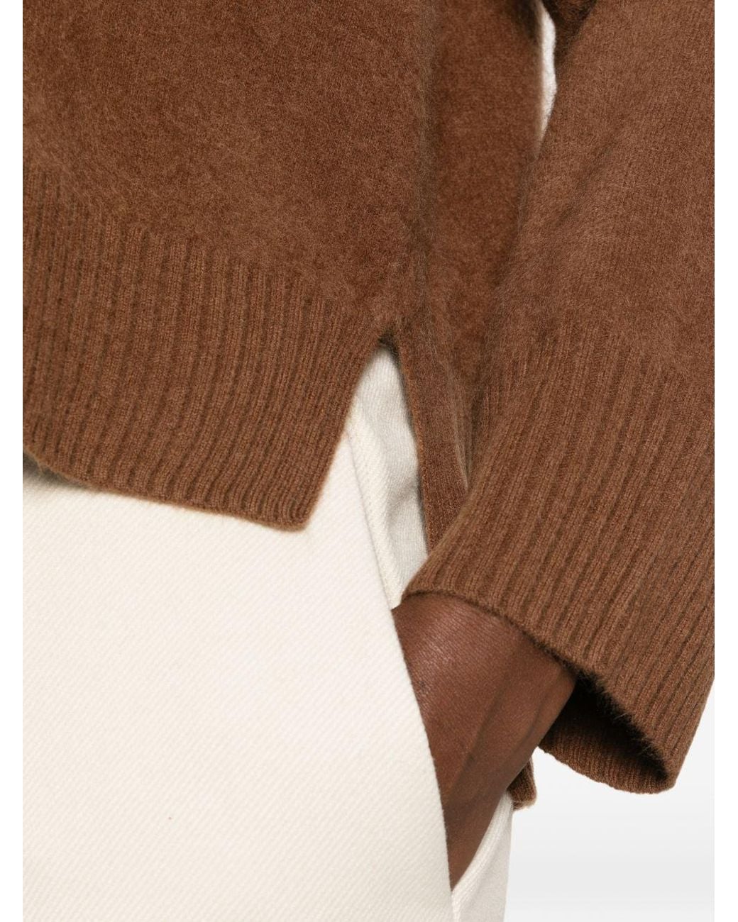C.t. Plage Brown Wool V-Necked Jumper