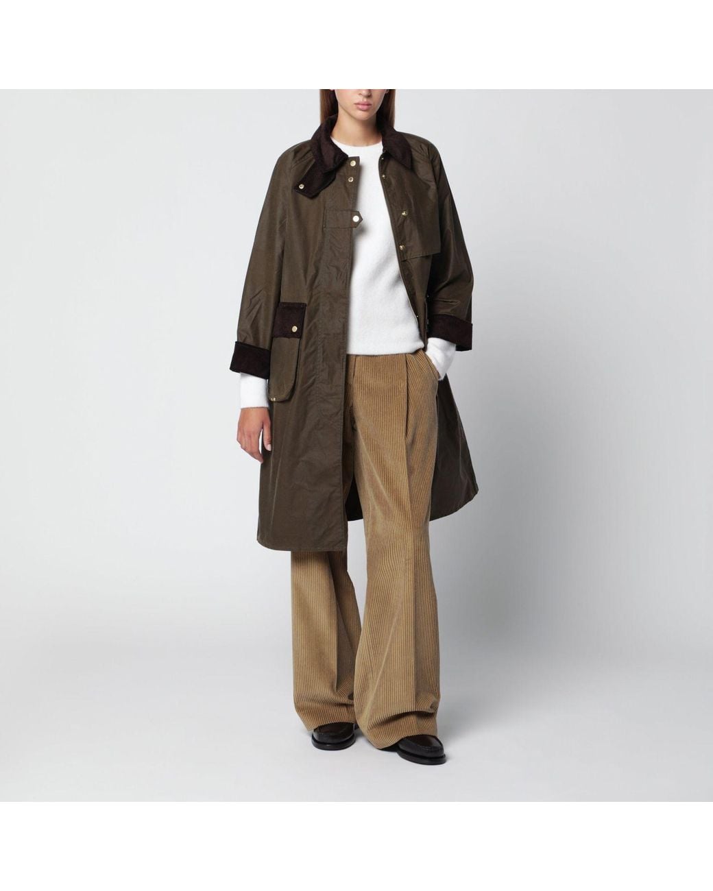 Barbour Green Long Waxed Cotton Jacket