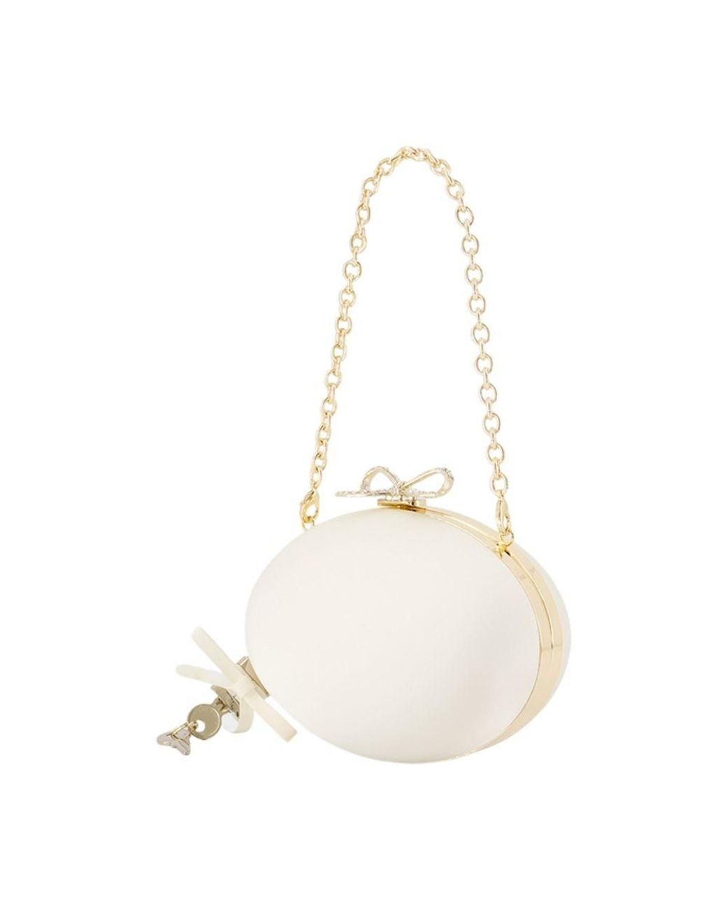Self-Portrait White Oval Clutch