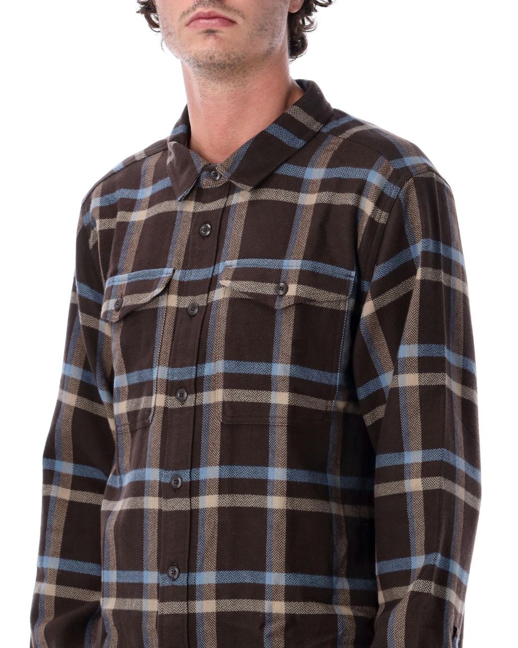 Patagonia Black Plaid Button-Up Flannel Shirt for men