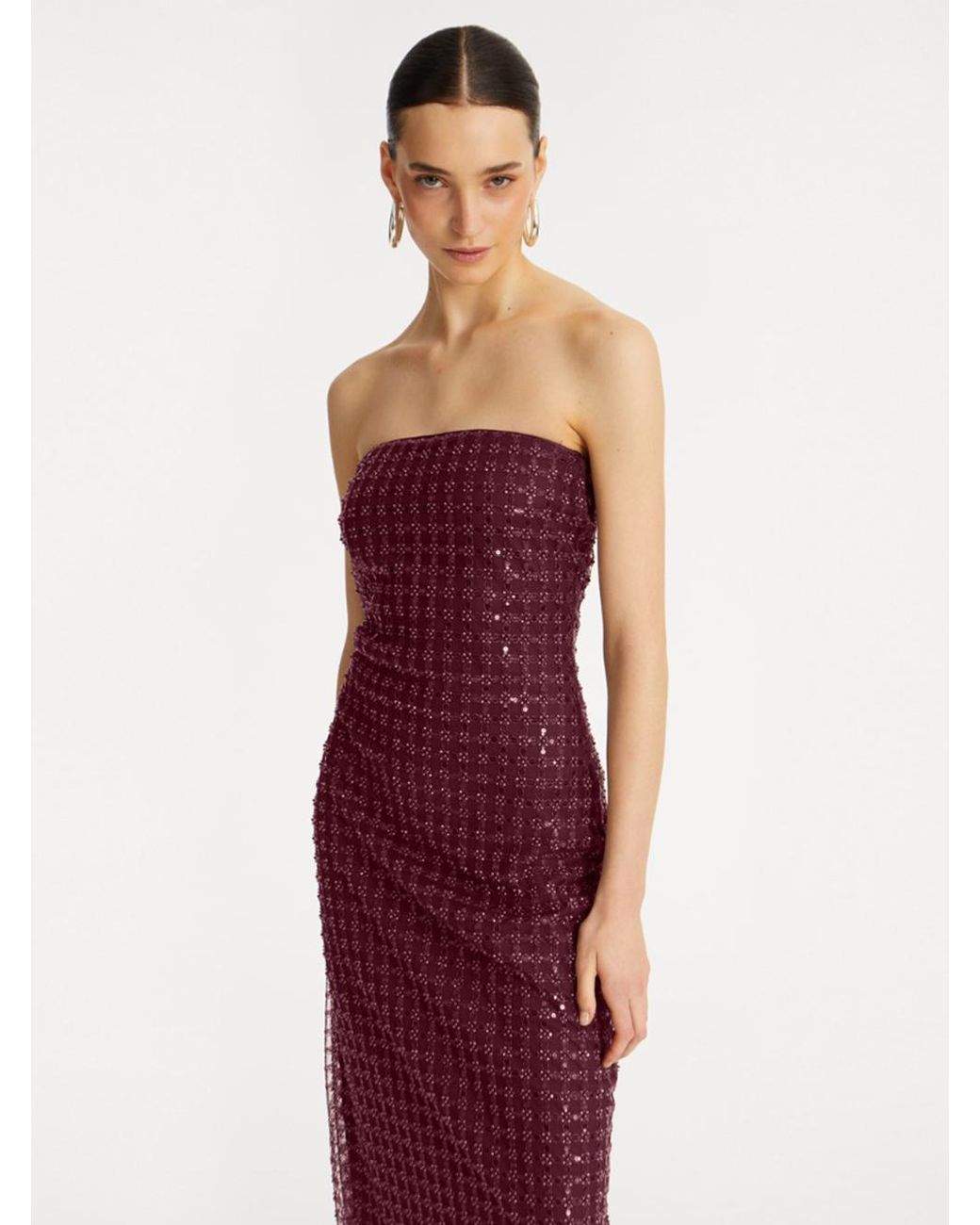 ROTATE BIRGER CHRISTENSEN Purple Bead-Embellishment Maxi Dress