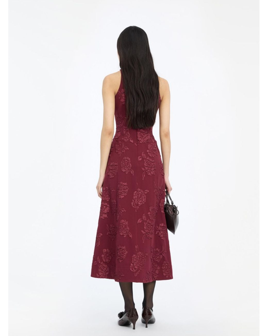 ROTATE BIRGER CHRISTENSEN Sequins Flared Maxi Dress