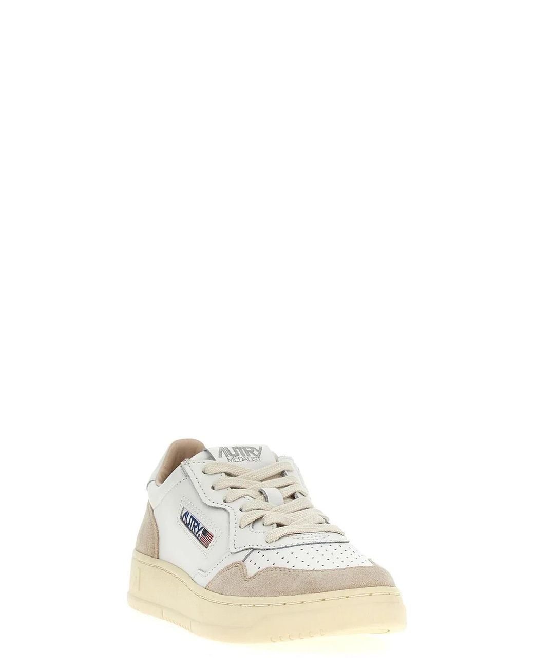 Autry White 'Medalist Low' Sneaker