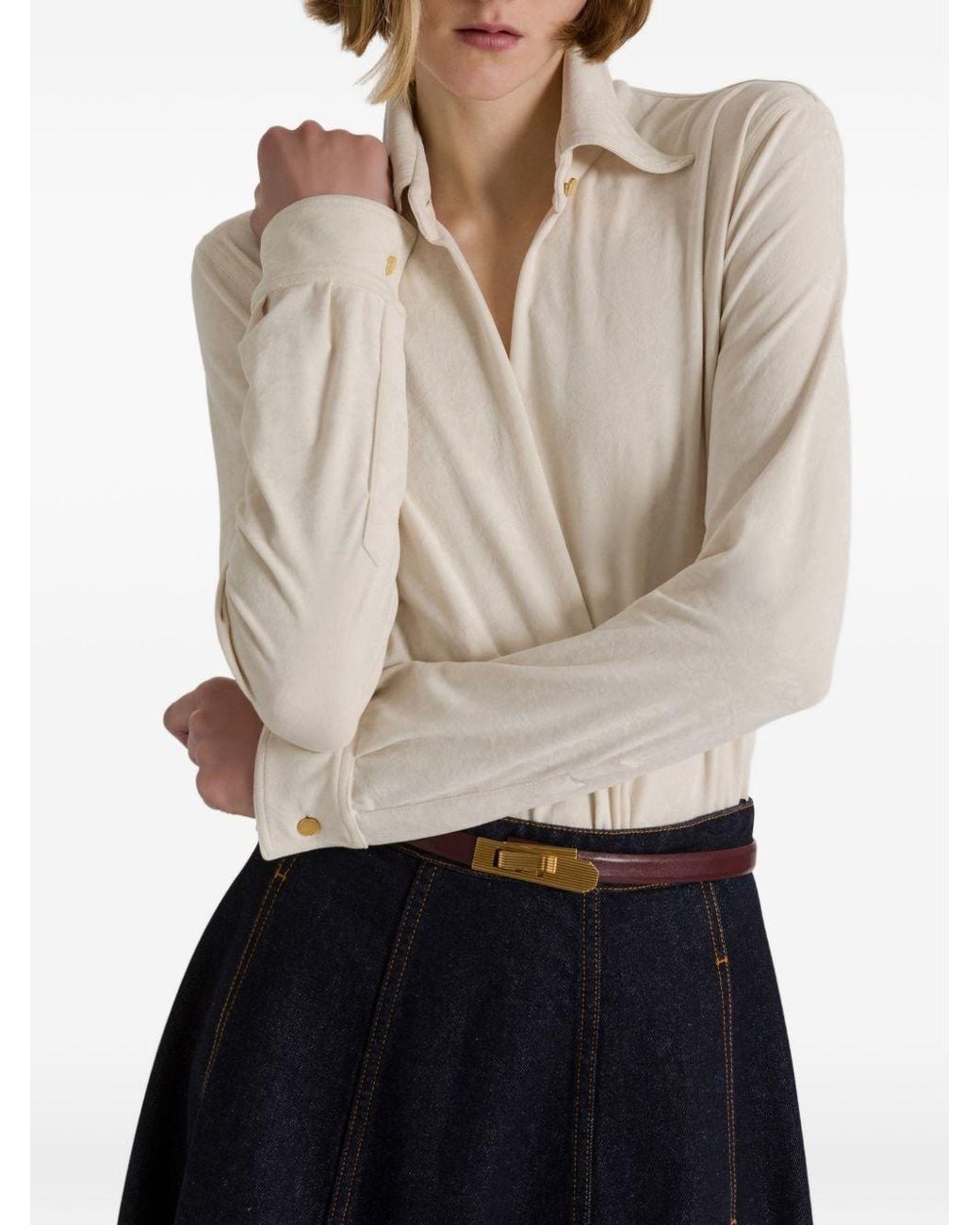 Alberta Ferretti White Alberta Ferretti Off Silk Top