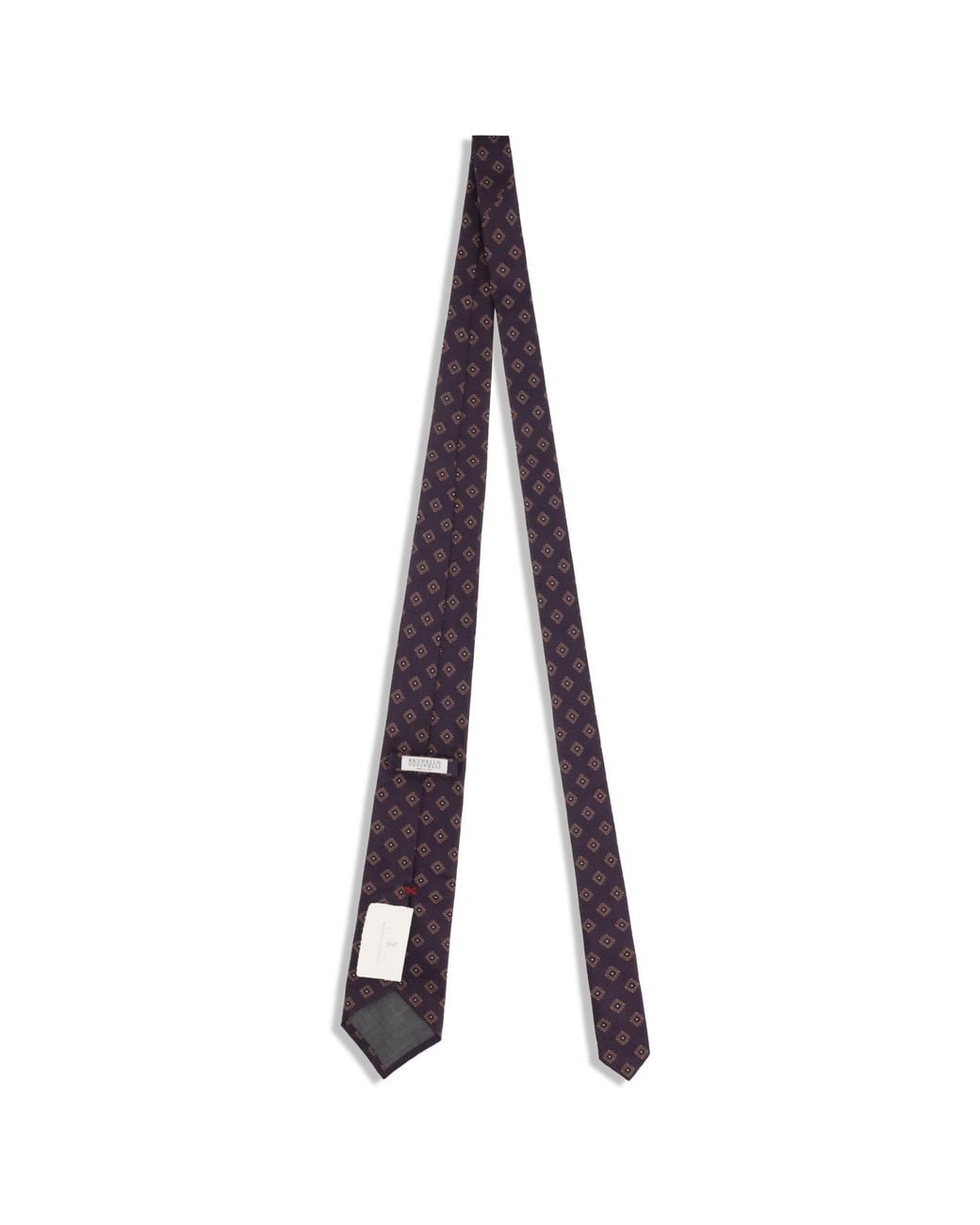 Brunello Cucinelli Multicolor Geometric Silk Tie for men