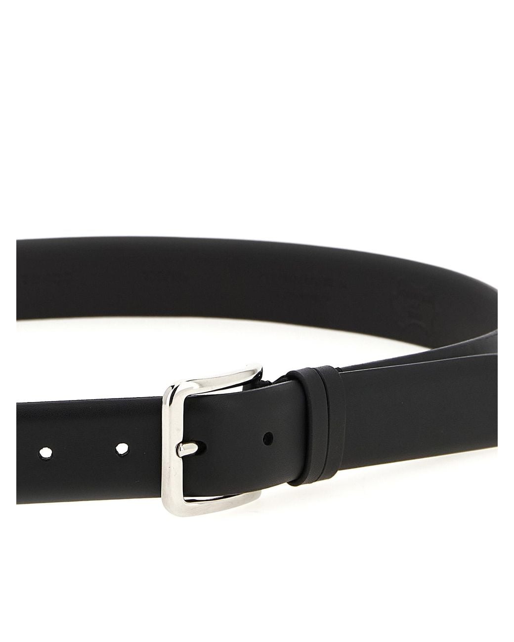 ZERBINI CLAUDIO Black Smooth Leather Belt for men