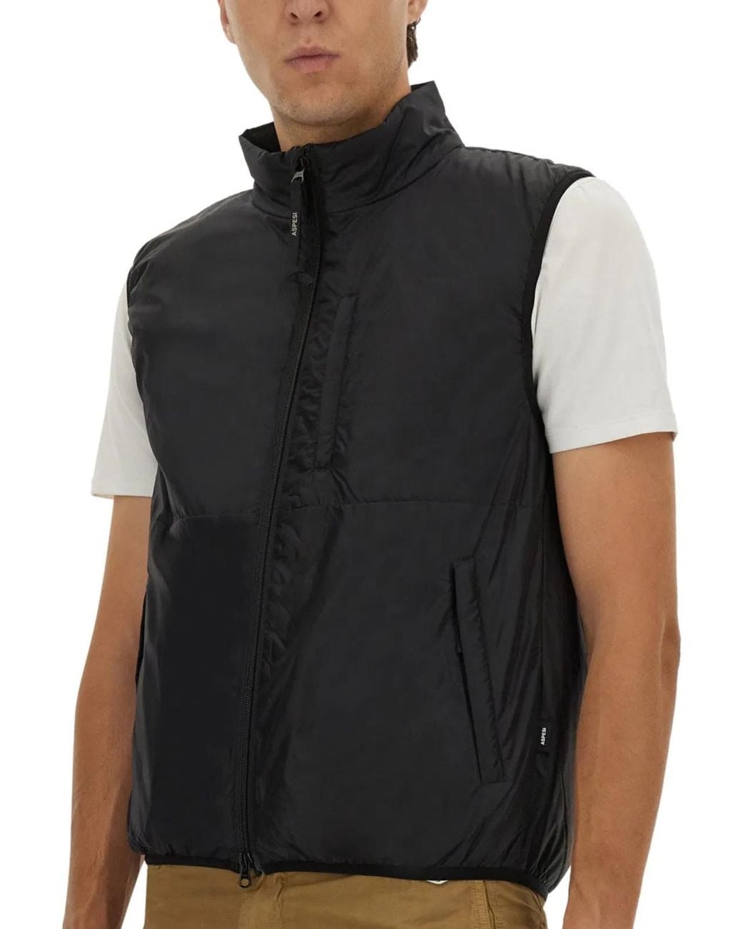 Aspesi Black Sleeveless Waistcoat Jil Waistcoats & Gilets for men