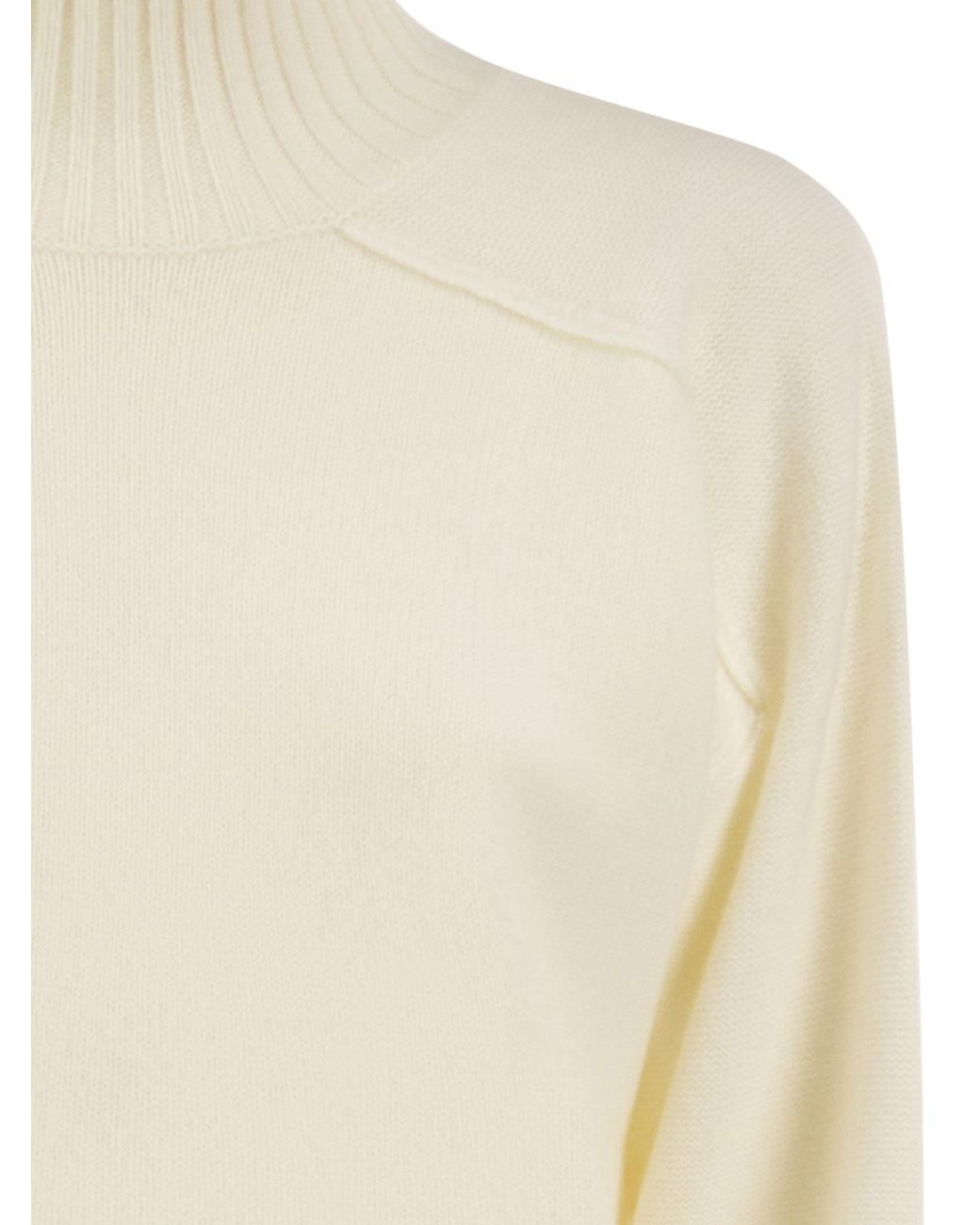 Antonelli White Virgin Wool And Cashmere Roll-Neck Jumper