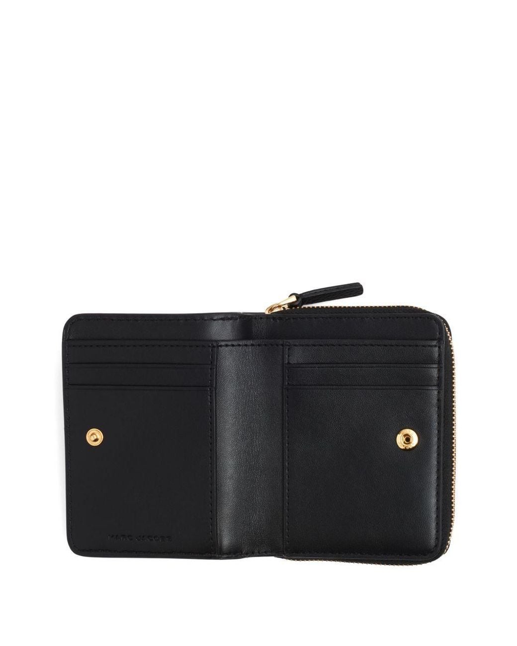 Marc Jacobs Black Grained Leather Mini Compact Wallet