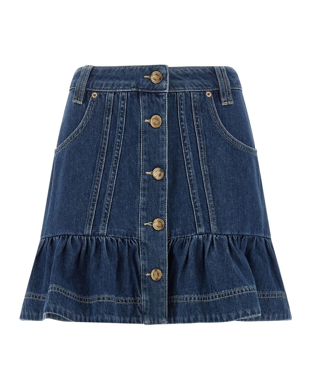 Farm Rio Blue Cotton Long Skirt