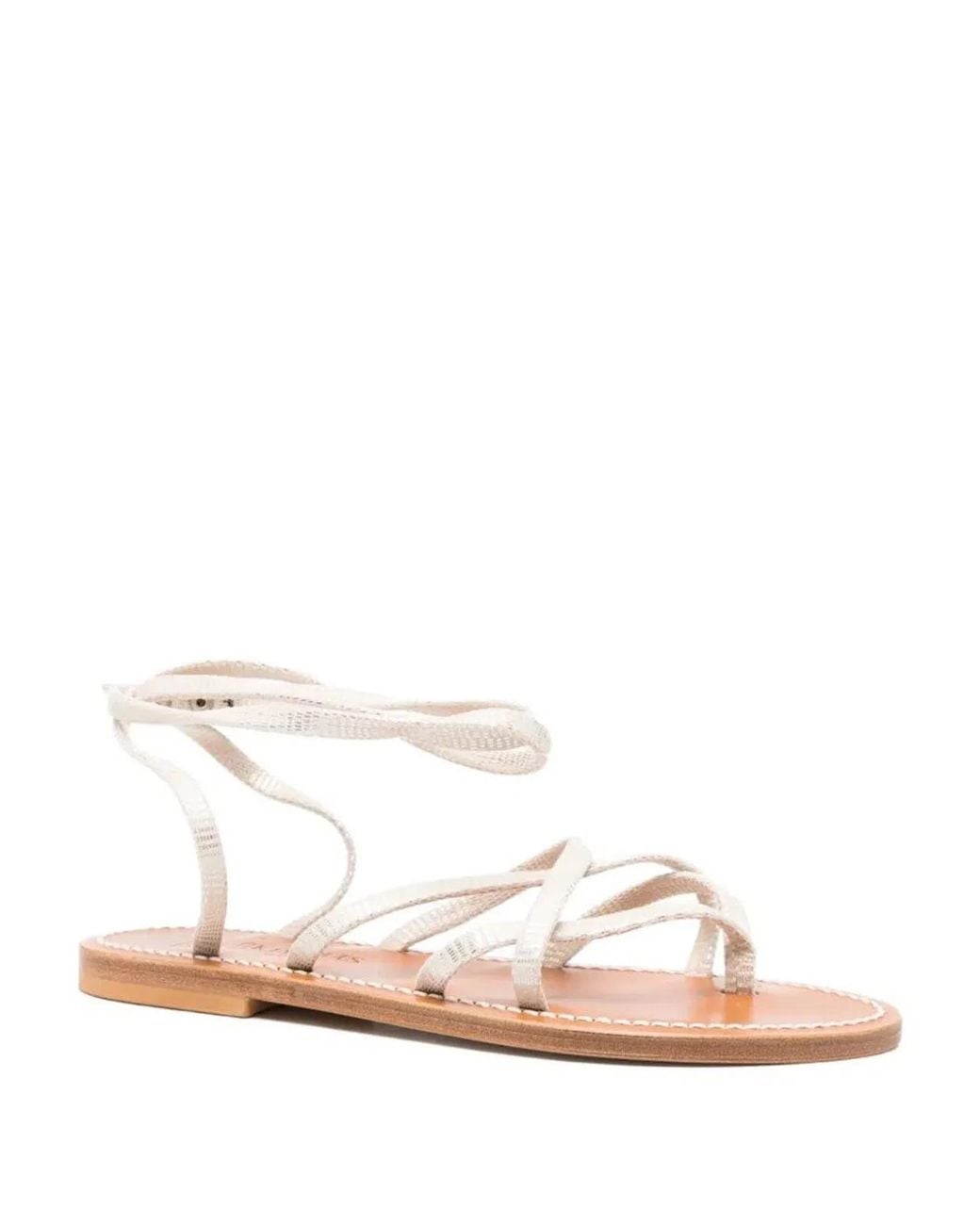 K. Jacques White Gaia Suede Sandals