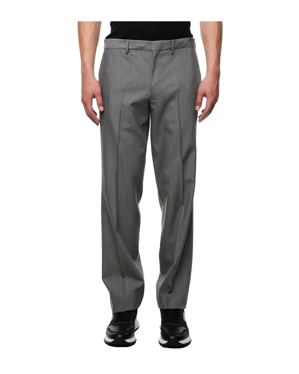 Prada Gray Mohair Silk Trousers For for men