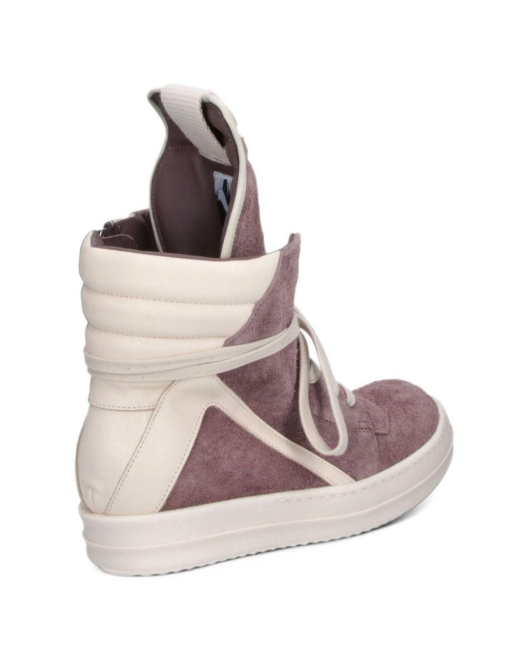 Rick Owens Pink Geobasket Leather Sneakers