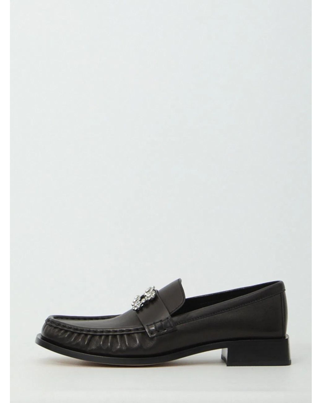 Roger Vivier White Viv' Rangers Leather Loafers