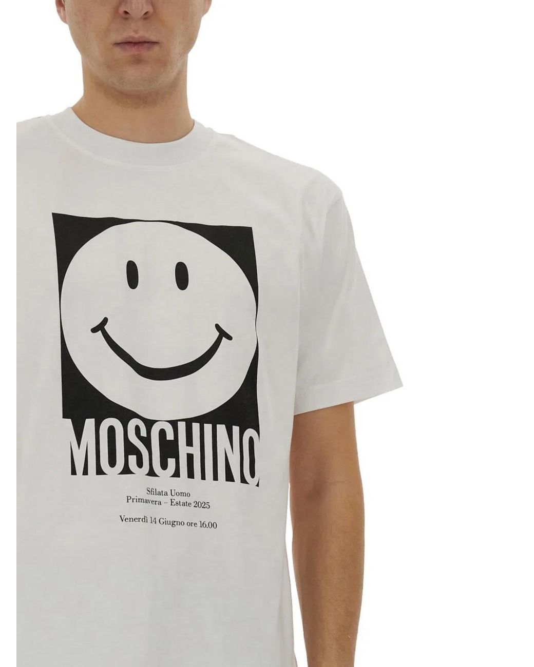 Moschino Couture Gray Logo Print Tshirt for men