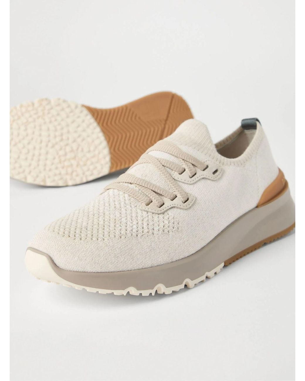 Brunello Cucinelli Natural Cotton Sneakers for men
