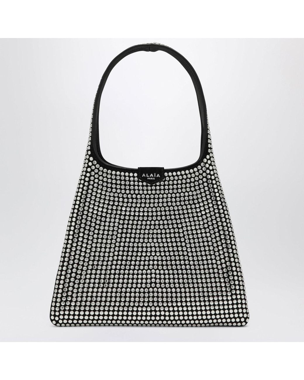 Alaïa Black Alaia Small Studded Leather Hobo Bag