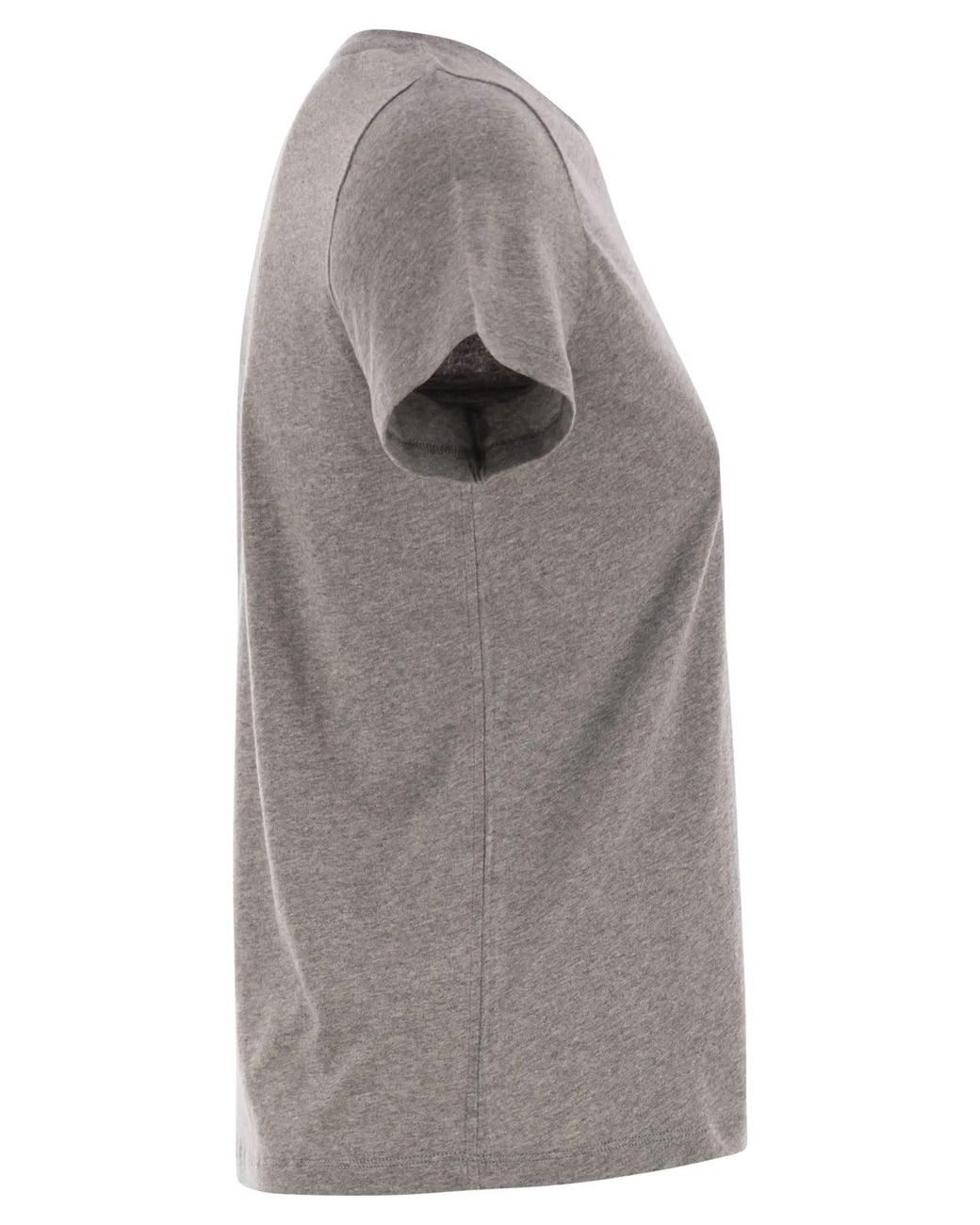 Majestic Gray Crew-Neck Short-Sleeved Cotton T-Shirt