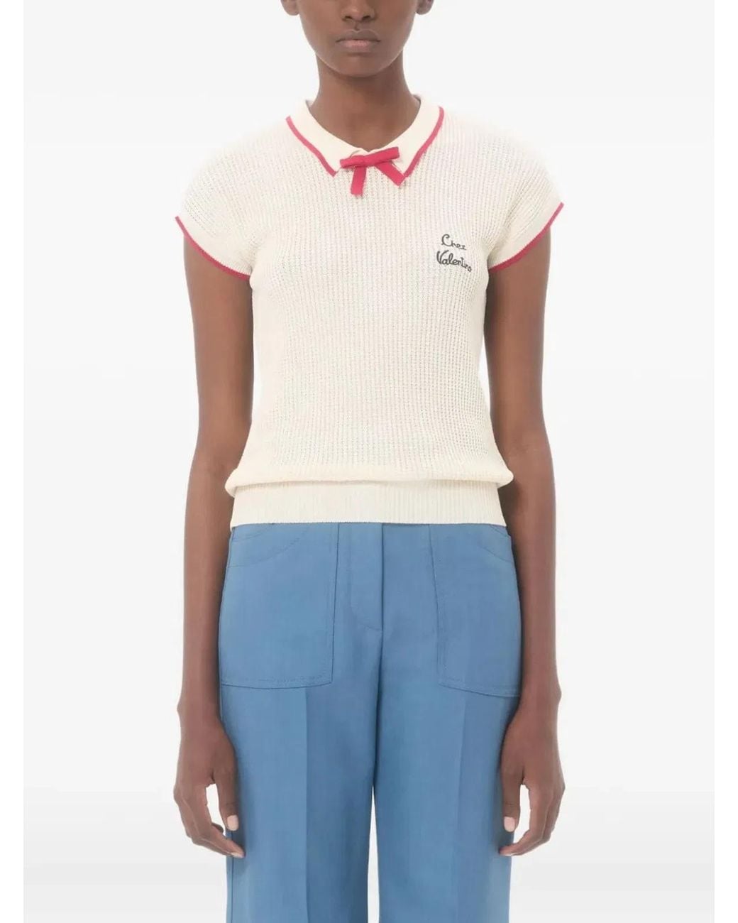 Valentino Garavani Pink Chez Cotton Top