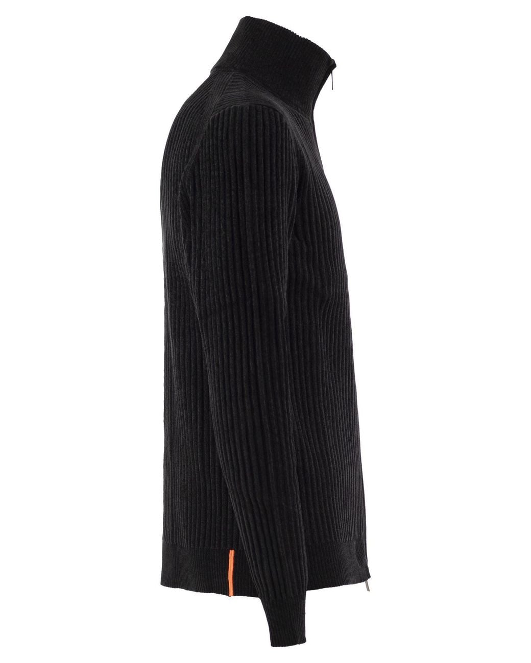 Rrd Black Ribbed Zip-Up Cardigan for men