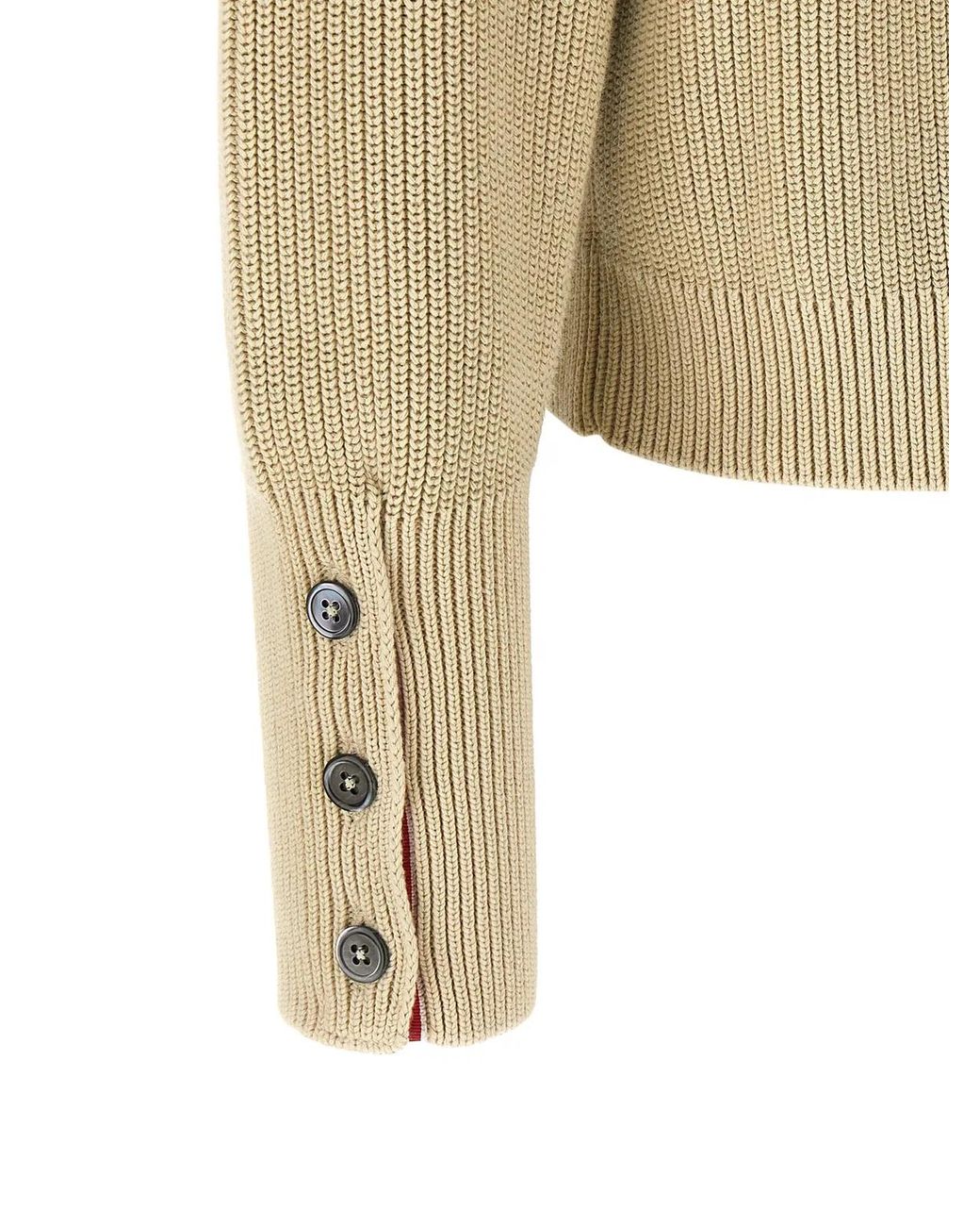 Thom Browne Natural 'Garment Dye' Cardigan for men