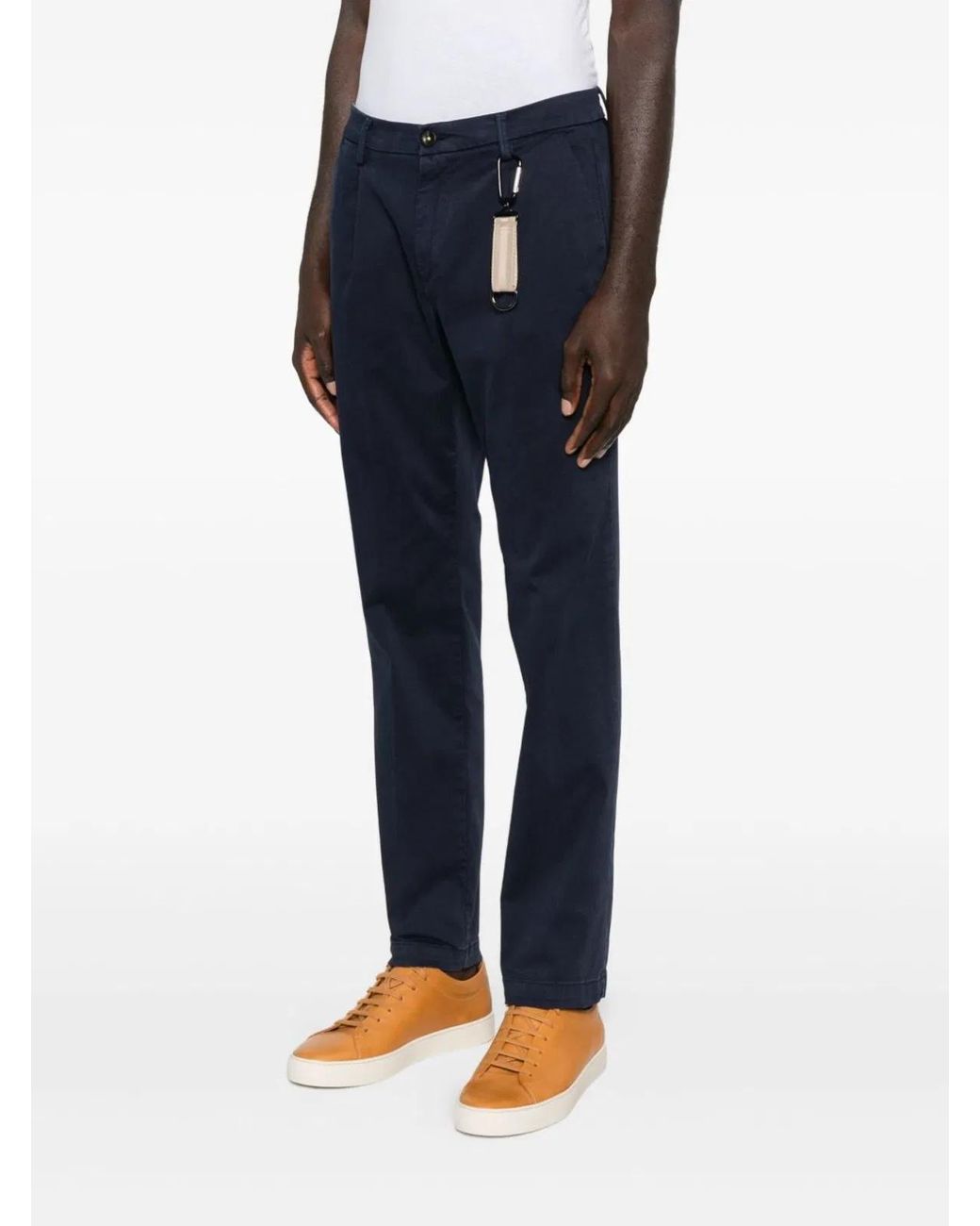 Manuel Ritz Blue Cotton Trousers for men