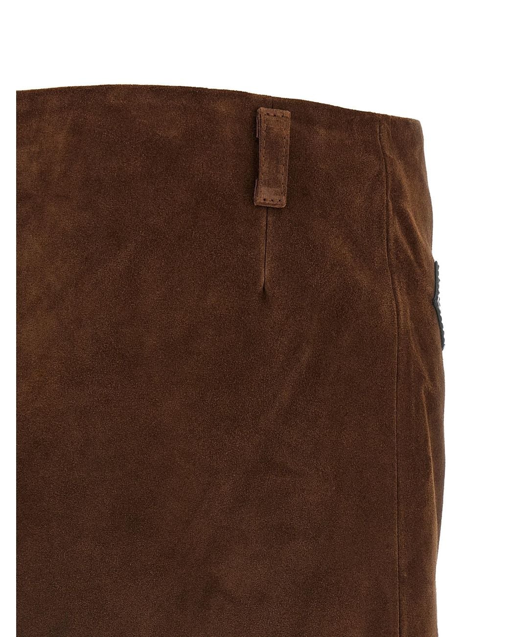 Marni Brown Leather Skirt