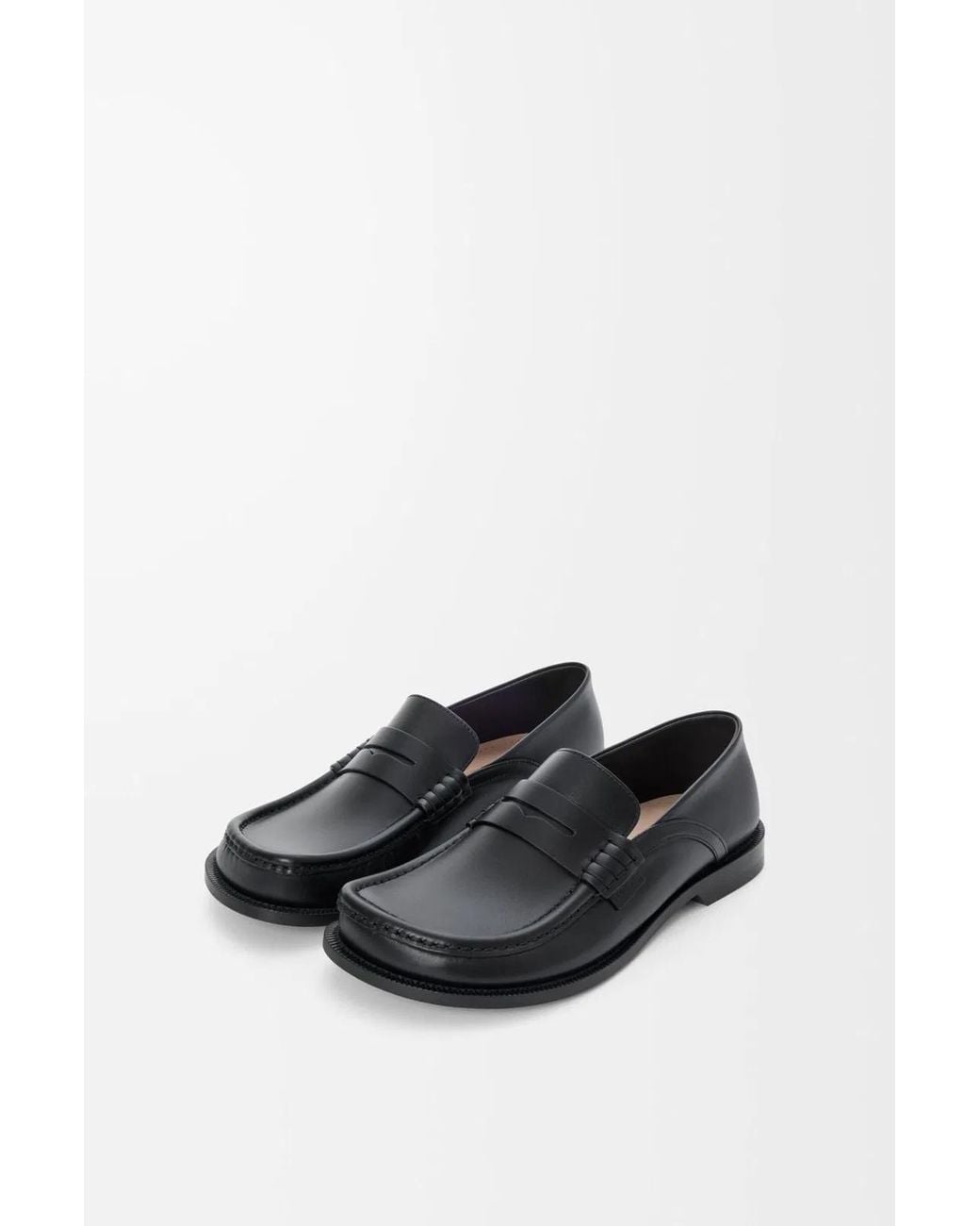 Loewe White Campo Flap Back Calfskin Loafers for men